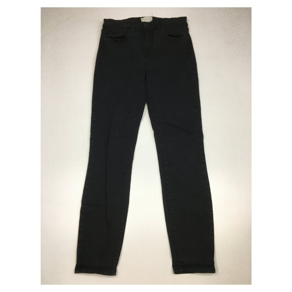 L'AGENCE Noir Black High Rise Waist Margot 5 Pocket Slim Fit Skinny Jeans